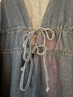 NWT Missguided Denim Tie-Front Mini Dress - Retro 90s Style - L